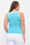 Love It Curvy Seamless Reversible High Neck Contrast Trim Tank Top