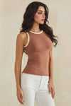 Love It Curvy Seamless Reversible High Neck Contrast Trim Tank Top