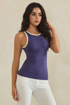 Love It Curvy Seamless Reversible High Neck Contrast Trim Tank Top