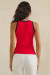 Love It Curvy Seamless Reversible High Neck Contrast Trim Tank Top