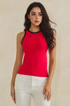 Love It Curvy Seamless Reversible High Neck Contrast Trim Tank Top