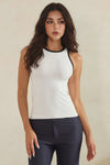 Love It Curvy Seamless Reversible High Neck Contrast Trim Tank Top