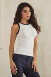 Love It Curvy Seamless Reversible High Neck Contrast Trim Tank Top