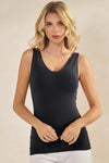 Reversible Seamless U/V-Neckline Tank with Built-In Bra | Love It Curvy