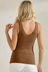 Reversible Seamless U/V-Neckline Tank with Built-In Bra | Love It Curvy