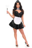 Top Drawer 5 PC Sequin French Maid Corset Costume - Love it Curvy