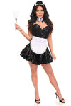 Top Drawer 5 PC Sequin French Maid Corset Costume - Love it Curvy