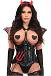 Top Drawer 5 PC Black Sequin Devil Harness Corset Costume - Love it Curvy