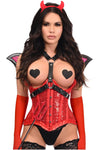 Top Drawer 5 PC Red Sequin Devil Harness Corset Costume - Love it Curvy