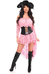 Top Drawer 4 PC Lt Pink Premium Pirate Corset Costume - Love it Curvy