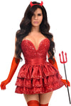 Top Drawer 5 PC Red Sequin Devil Corset Costume - Love it Curvy