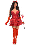 Top Drawer 5 PC Red Sequin Devil Corset Costume - Love it Curvy