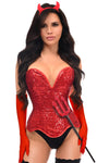 Top Drawer 4 PC Red Sequin Devil Corset Costume - Love it Curvy