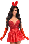 Top Drawer 5 PC Premium Red Bunny Corset Costume - Love it Curvy