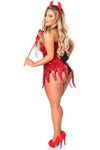 Top Drawer Red Sequin Devil Corset Dress Costume - Love it Curvy