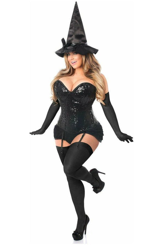 Top Drawer 4 PC Sequin Witch Corset Costume - Love it Curvy