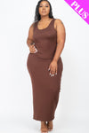 Plus Size Solid Jersey Maxi Dress