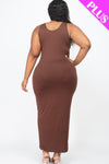 Plus Size Solid Jersey Maxi Dress