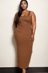 Plus Size Solid Jersey Maxi Dress