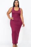 Plus Size Solid Jersey Maxi Dress