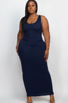 Plus Size Solid Jersey Maxi Dress