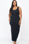 Plus Size Solid Jersey Maxi Dress