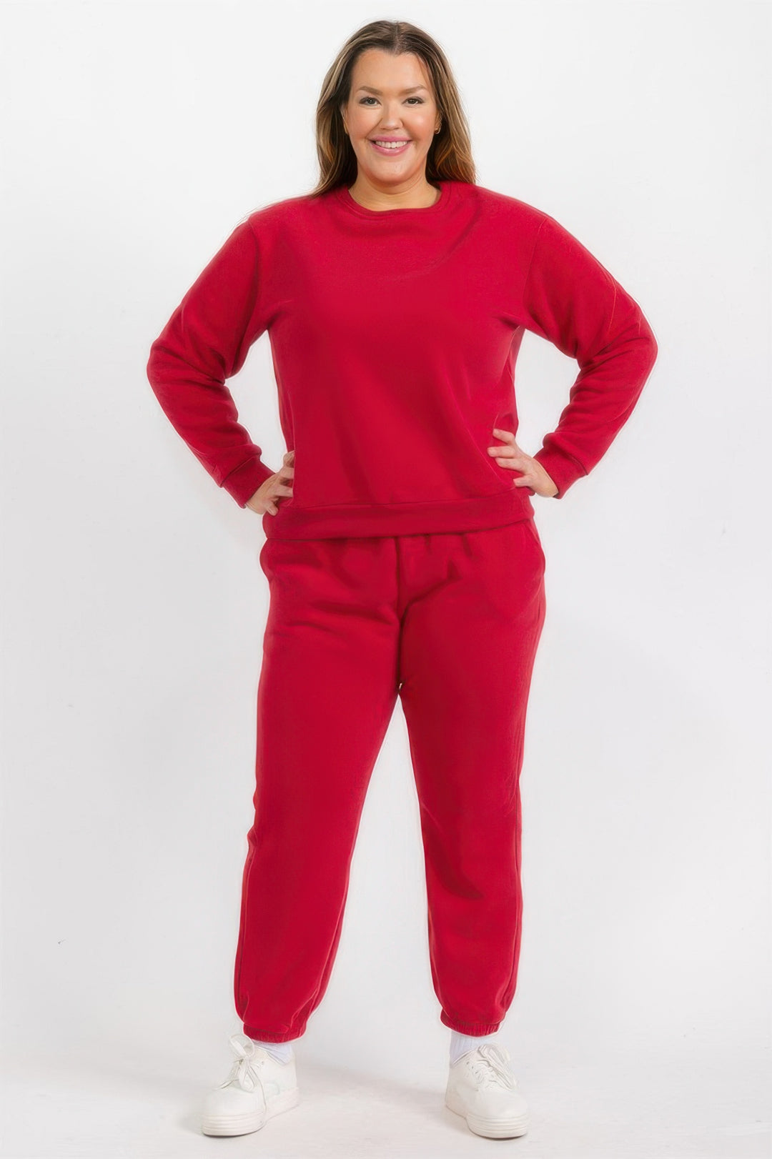 Plus Size Poly Fleece Elastic Waist Joggers - Love it Curvy