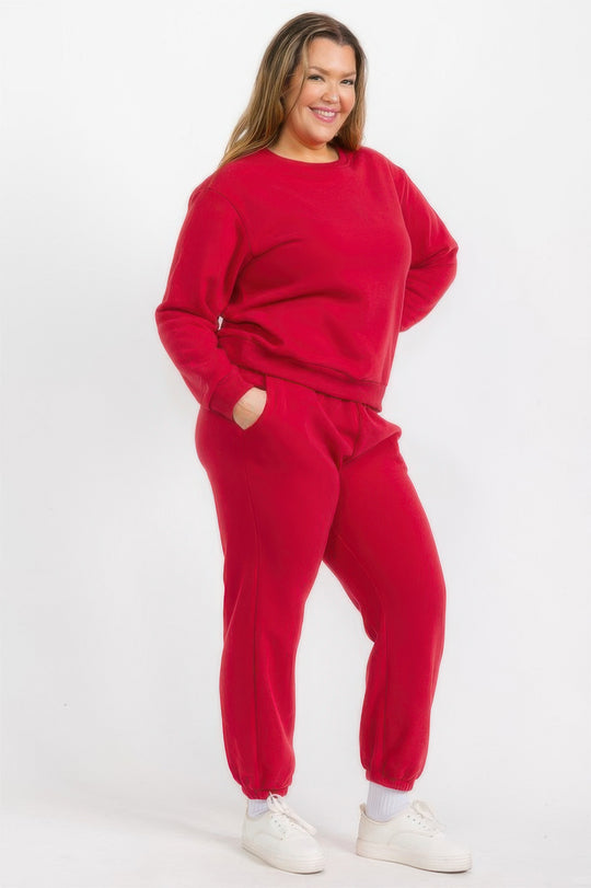 Plus Size Poly Fleece Elastic Waist Joggers - Love it Curvy
