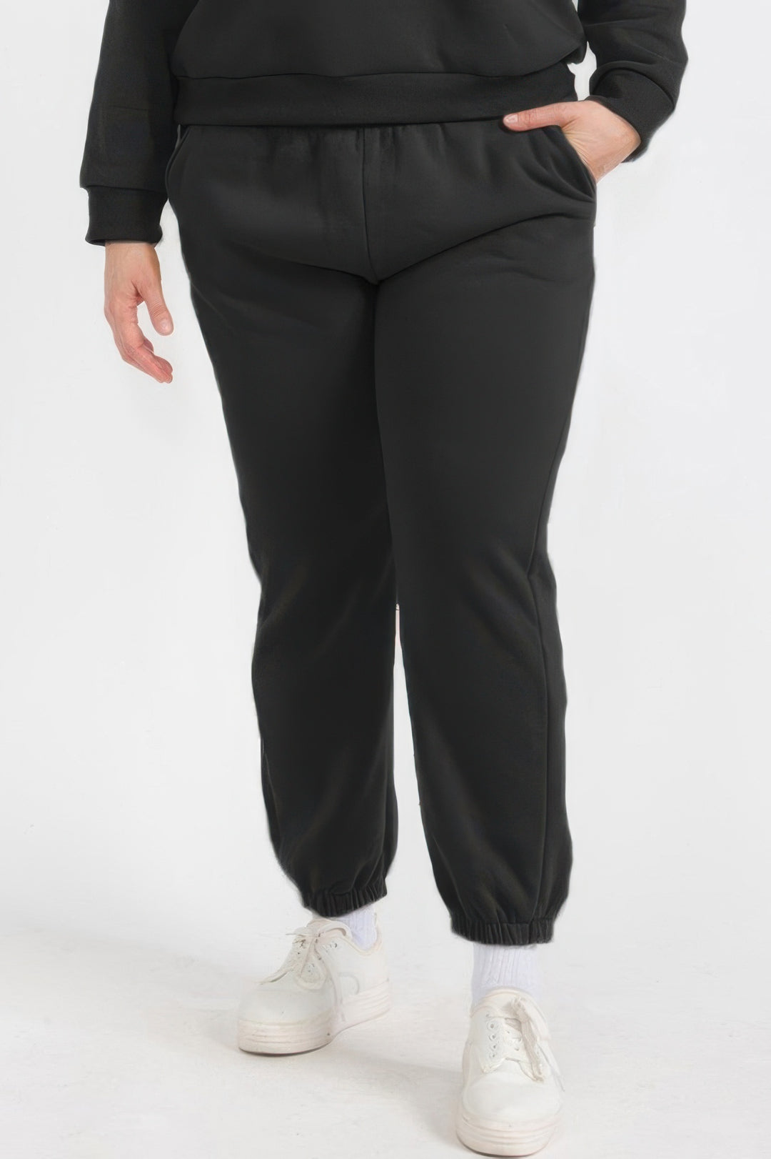 Plus Size Poly Fleece Elastic Waist Joggers - Love it Curvy