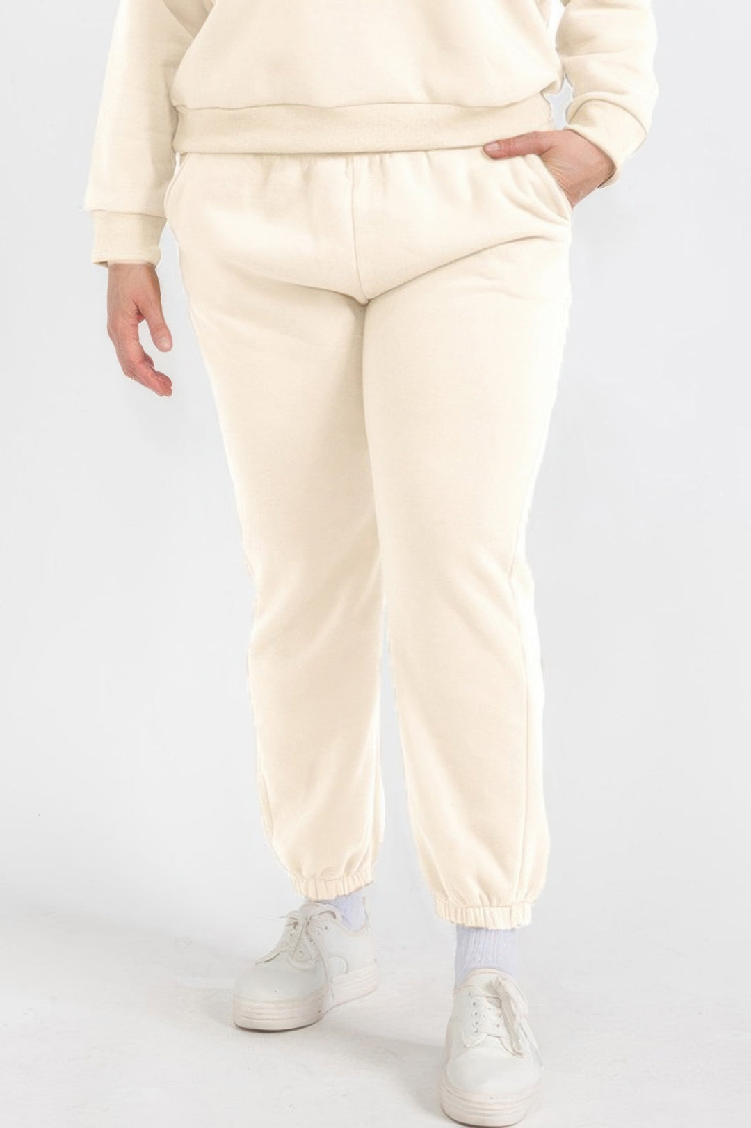 Plus Size Poly Fleece Elastic Waist Joggers - Love it Curvy