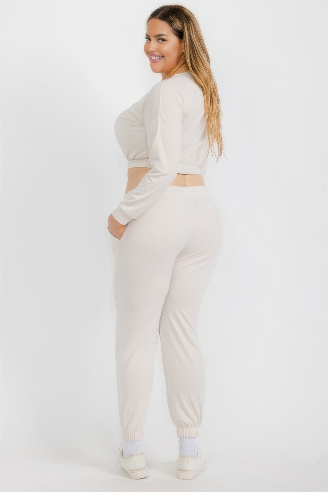 Plus Size French Terry Pullover & Joggers Set - Love it Curvy