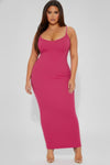 Plus Size Ribbed Cami Dress with Mermaid Hem