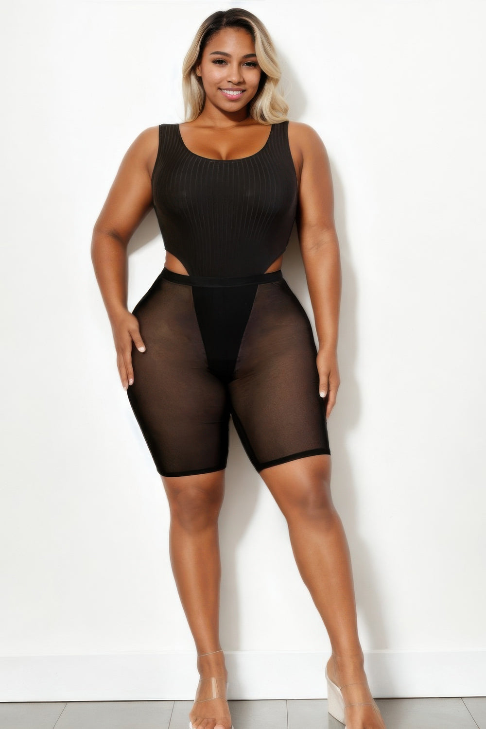 Plus Size Mesh Biker Shorts - Love it Curvy