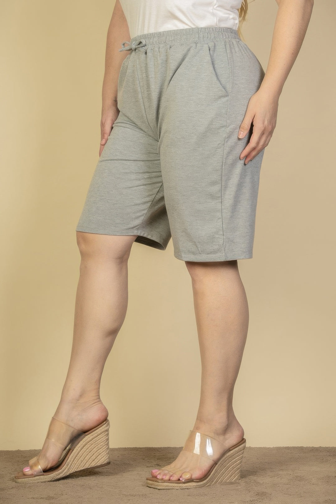 Plus Size French Terry Bermuda Shorts - Love it Curvy