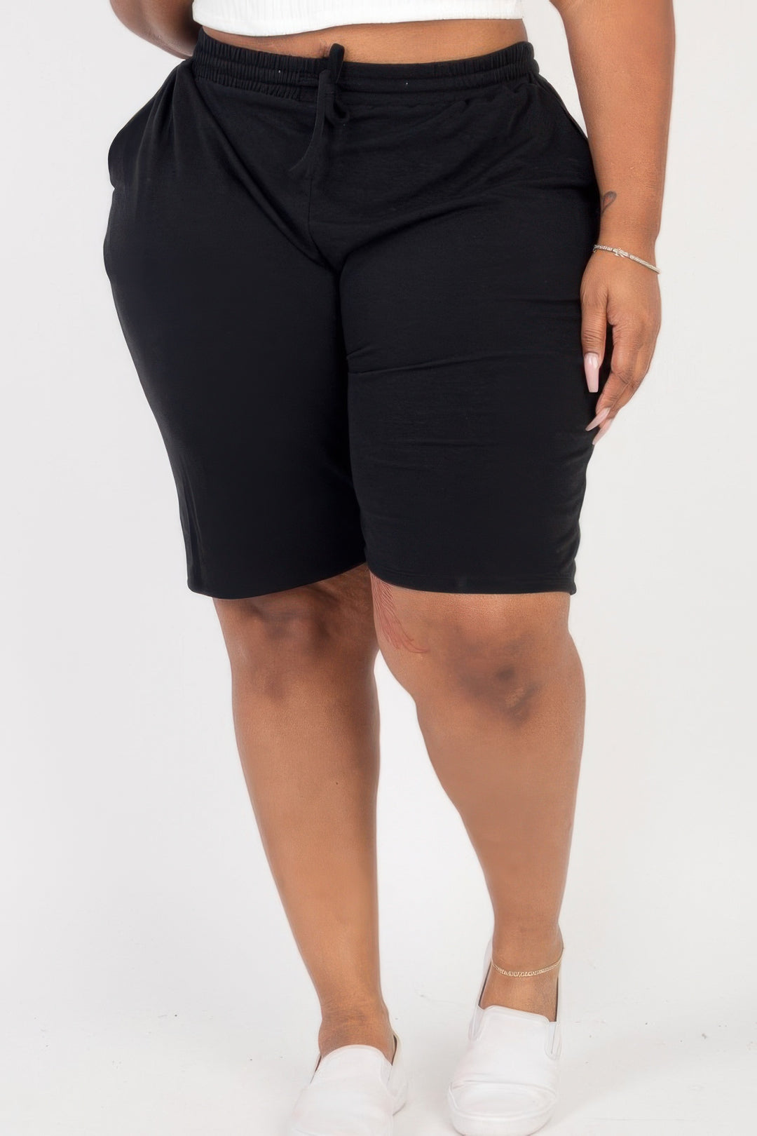 Plus Size French Terry Bermuda Shorts - Love it Curvy