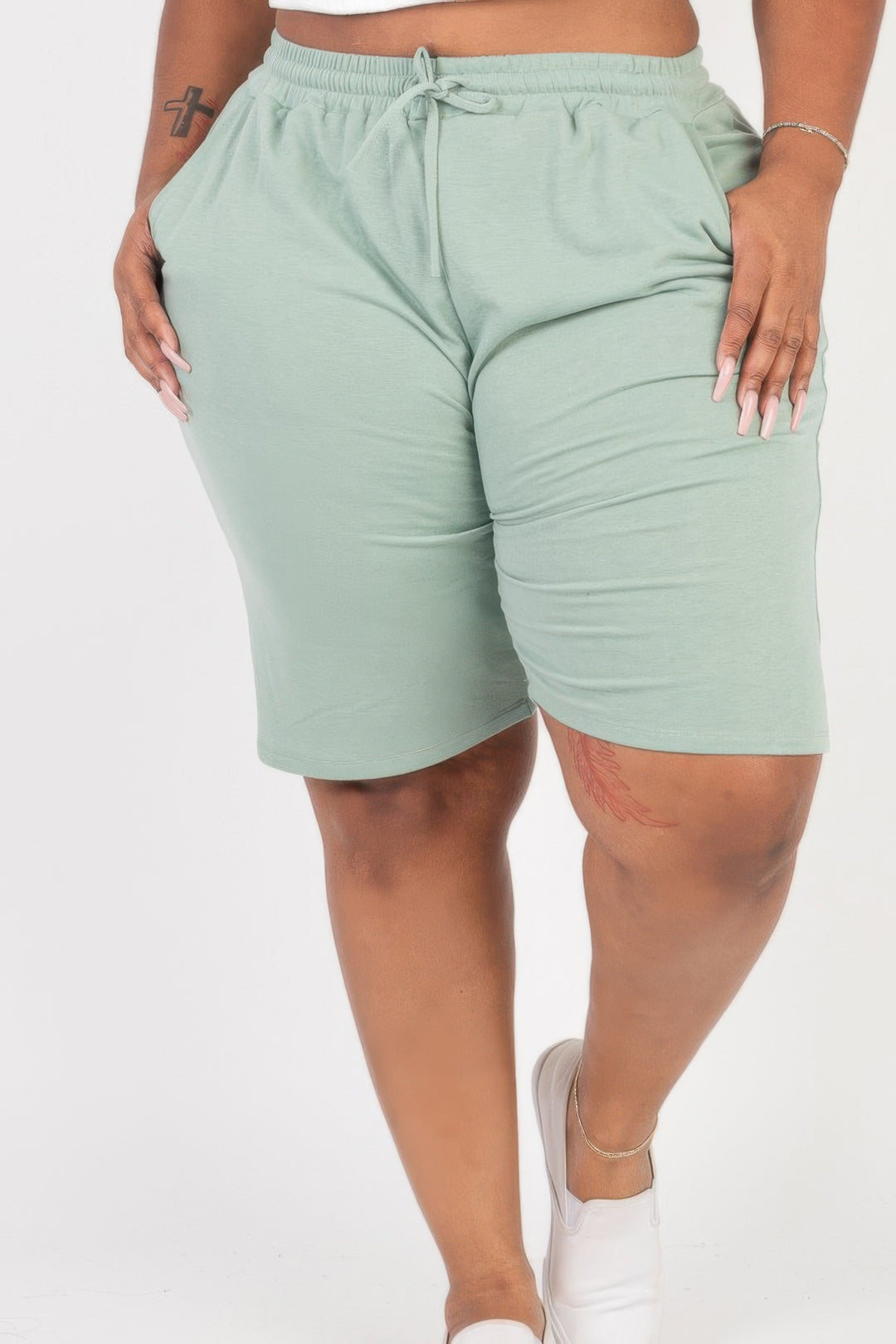 Plus Size French Terry Bermuda Shorts - Love it Curvy