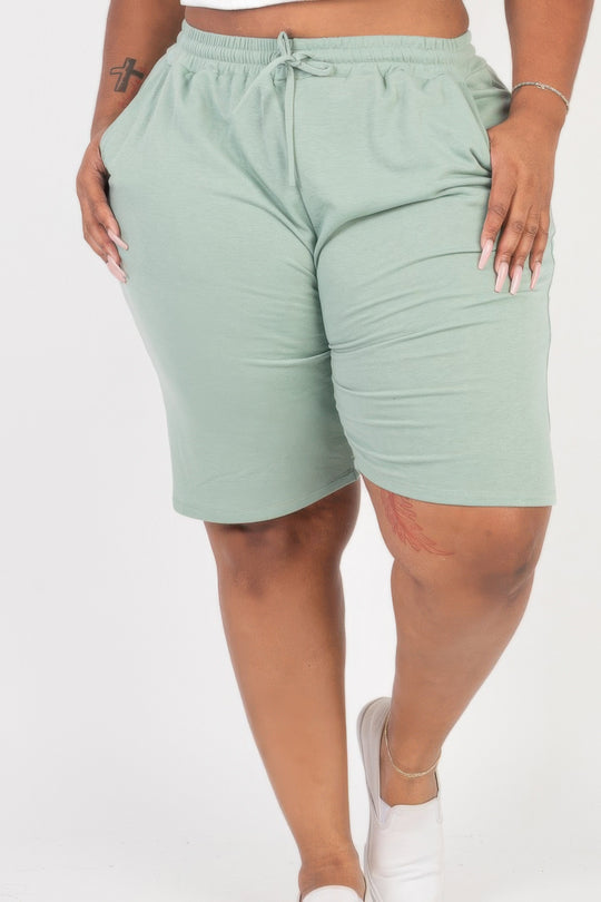 Plus Size French Terry Bermuda Shorts - Love it Curvy