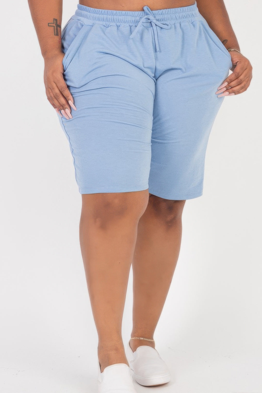 Plus Size French Terry Bermuda Shorts - Love it Curvy