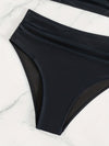 Love It Curvy Black Twist Front High Waist Bikini Set with Tummy Control
