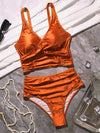 Love It Curvy Black Twist Front High Waist Bikini Set with Tummy Control
