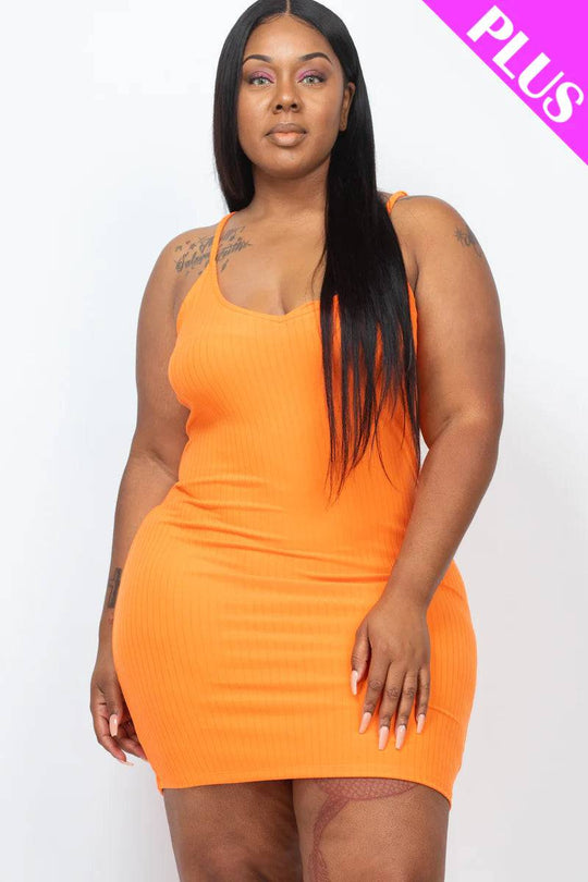 Plus Size Ribbed Cami Bodycon Mini Dress - Love it Curvy