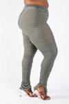 Plus Size Ruched Mesh Leggings | Love it Curvy
