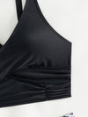 Love It Curvy Black Twist Front High Waist Bikini Set with Tummy Control