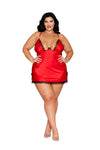 Dreamgirl Plus Poinsetta Satin Chemise | Love It Curvy