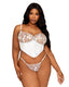 Dreamgirl Plus Satin and 3D Embroidery Bustier and G-string Set | Love It Curvy
