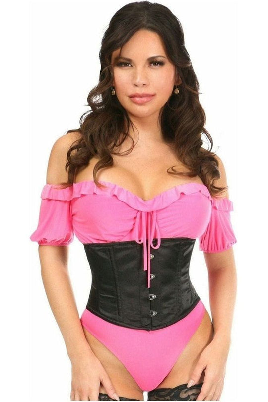 Lavish Black Satin Mini Cincher - Love it Curvy