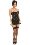 Lavish Black Sheer Lace Corset Dress - Love it Curvy