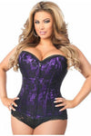 Lavish Purple Lace Front Zipper Corset - Love it Curvy