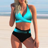 Curve Radiance High-Waist Neon Stripe Bikini Set