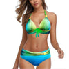 Curve Radiance High-Waist Neon Stripe Bikini Set